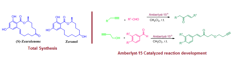 total synthesis and Amberlyst-15 calalysis